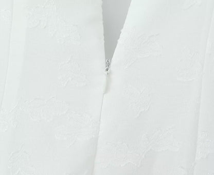 Vestido maxi sexy con abertura y diseño de perla decorativa en jacquard para mujer, vestido de tirantes para vacaciones en la playa