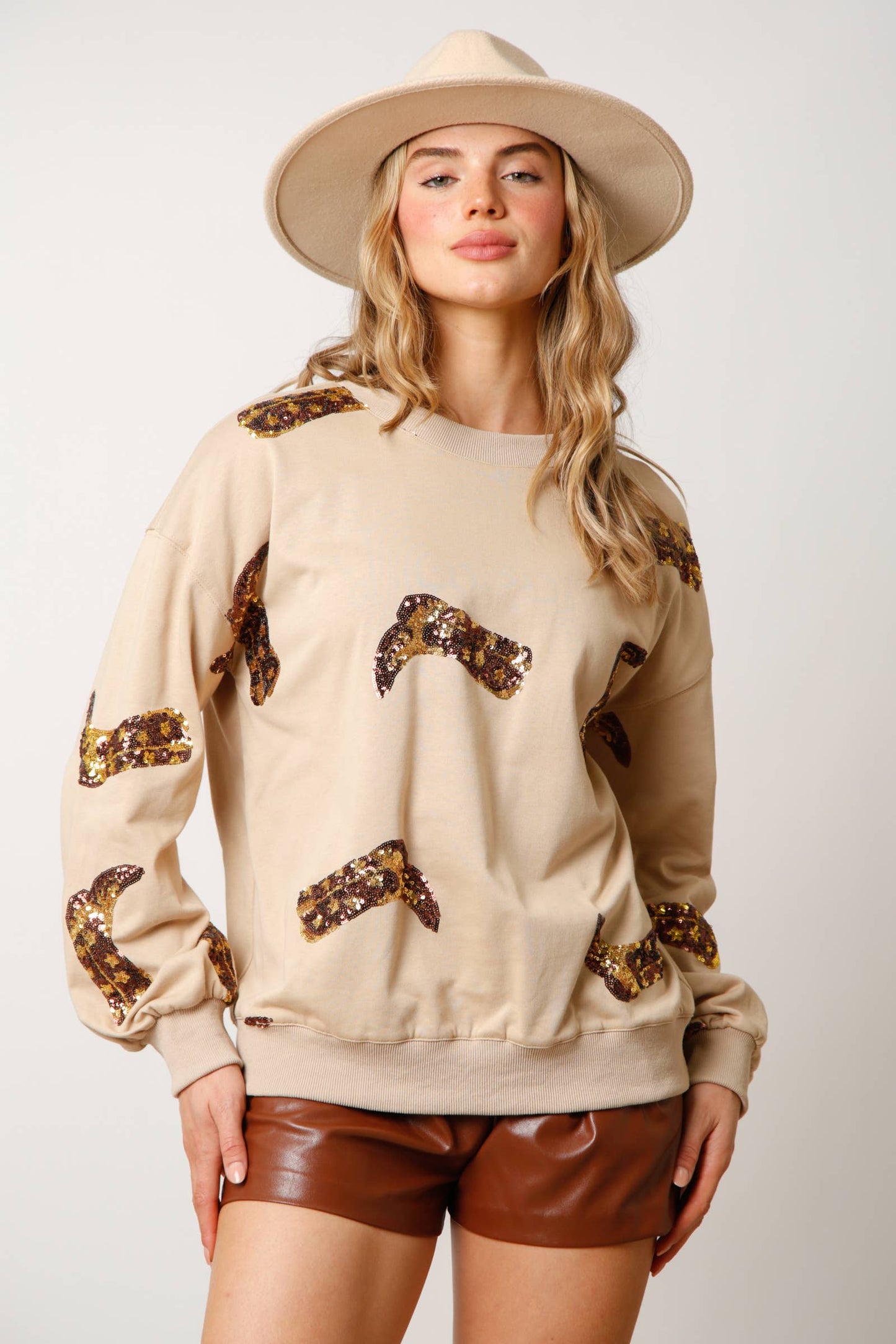 Sudadera de manga larga con lentejuelas para mujer, ropa de primavera para San Valentín, top fresco y dulce para mujer