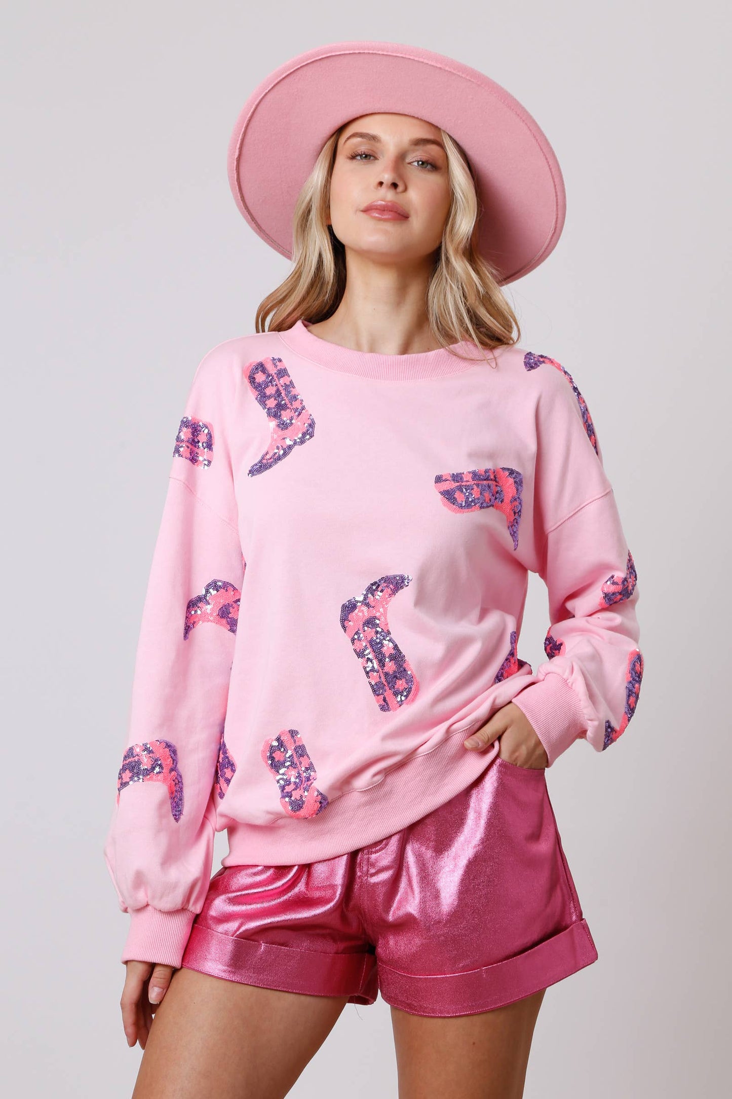 Sudadera de manga larga con lentejuelas para mujer, ropa de primavera para San Valentín, top fresco y dulce para mujer