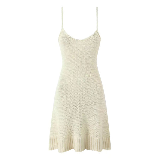 Vestido corto de punto con escote en V, espalda descubierta, ajustado, favorecedor, sexy, con aberturas, para primavera y verano