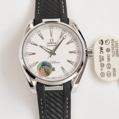 SEAMASTER AQUA TERRA 41MM STEEL CASE RUBBER STRAP