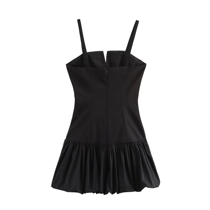 Vestido de invierno con costuras de tirantes para mujer