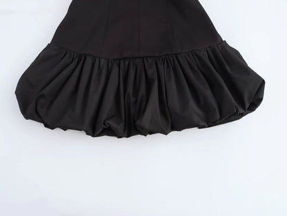 Vestido de invierno con costuras de tirantes para mujer