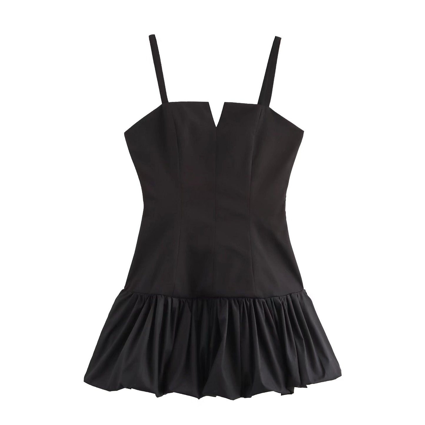 Vestido de invierno con costuras de tirantes para mujer