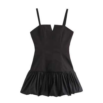 Vestido de invierno con costuras de tirantes para mujer
