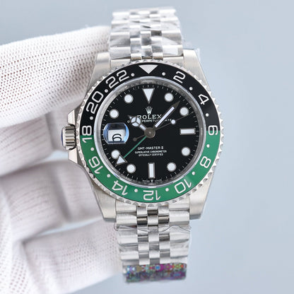 GMT-MASTER II CUSTOM GREEN BLACK BEZEL JUBILEE BRACELET