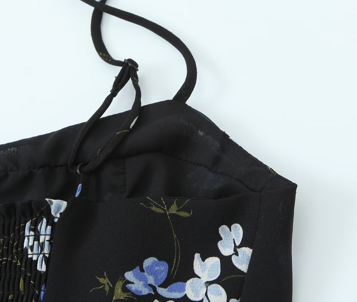 Vestido de primavera para mujer, ajustado, corto, con volantes y tirantes finos, estampado floral