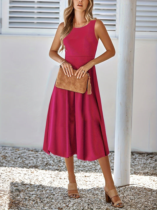Solid Color Sleeveless Sexy Dress Slim Fit Women