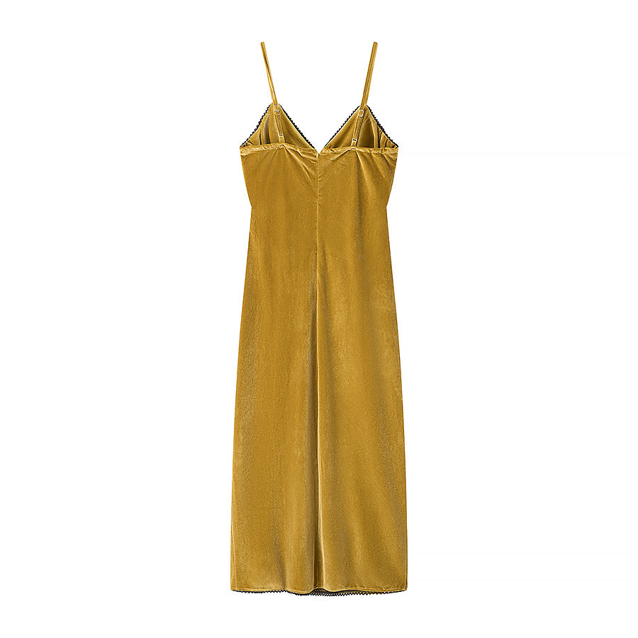 Vestido de terciopelo con tirantes finos para mujer, elegante, sexy, ajustado, adelgazante, para primavera y verano