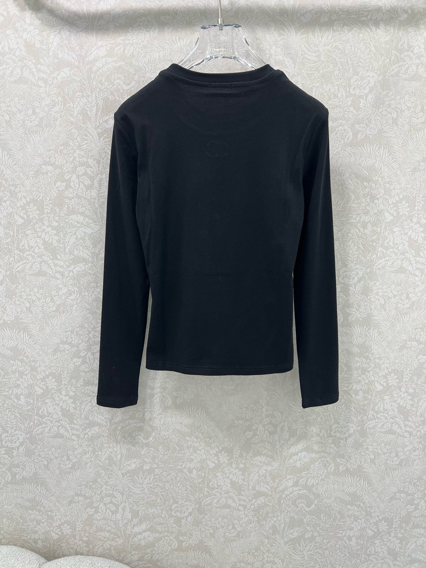 CC 25 Long-Sleeved Base Top Black Cotton