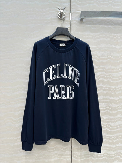 CE Rotating Arch Long-Sleeved T-shirt Blue Cotton