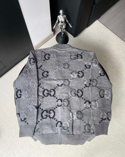 Gucci 25FW Double G Gradient All-Over Print Knit Cardigan 109548
