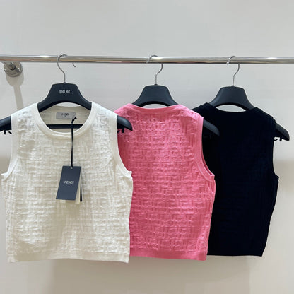 Fendi Letter Jacquard Viscose Vest