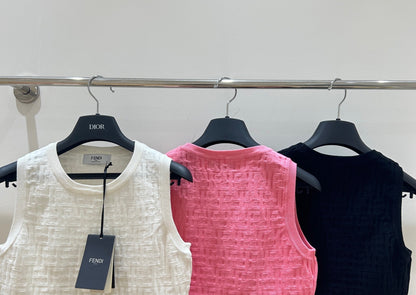 Fendi Letter Jacquard Viscose Vest