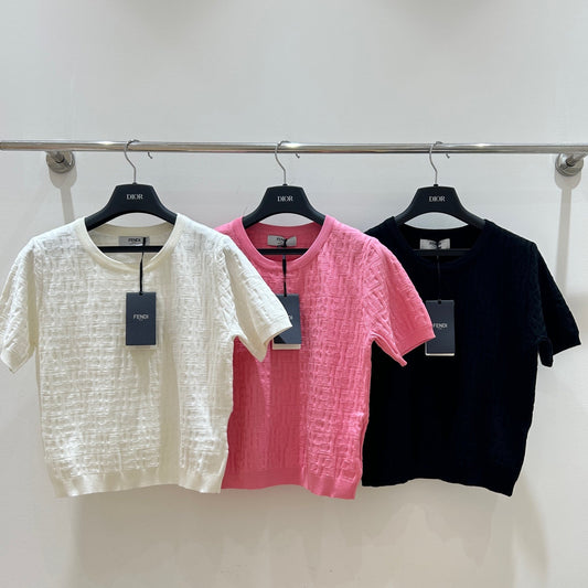 Fendi Letter Jacquard Viscose Short-Sleeves T-shirt