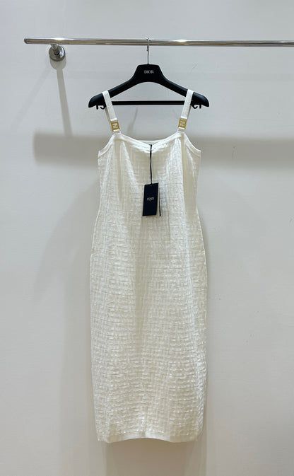 Fendi Letter Jacquard Viscose Sleeveless Dress