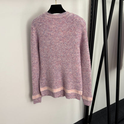 CC Single-breasted V-neck Long-sleeved Knitted Cardigan