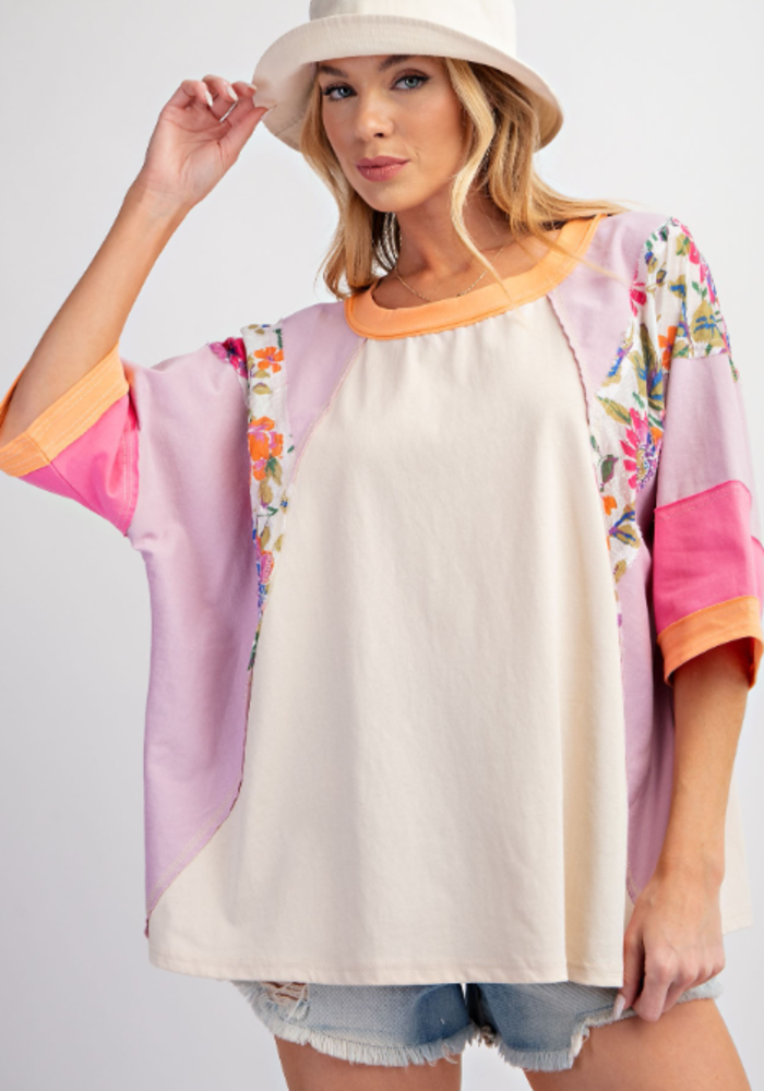 Suéter informal holgado de manga 3/4 con estampado a juego para mujer, ropa de otoño