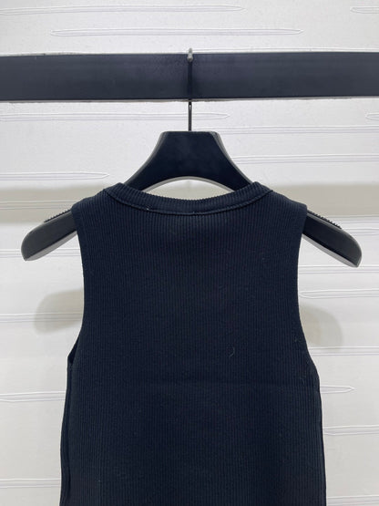 CHANEL 26 CHAIN KNIT VEST WHITE WOOL 335390
