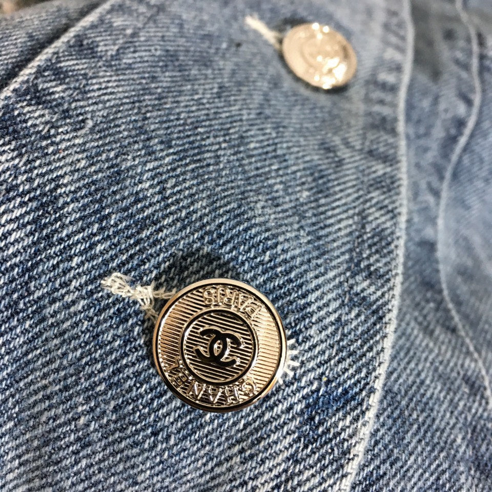 Chanel Chanel-style Vest Denim Jacket + Long-Sleeve Dress