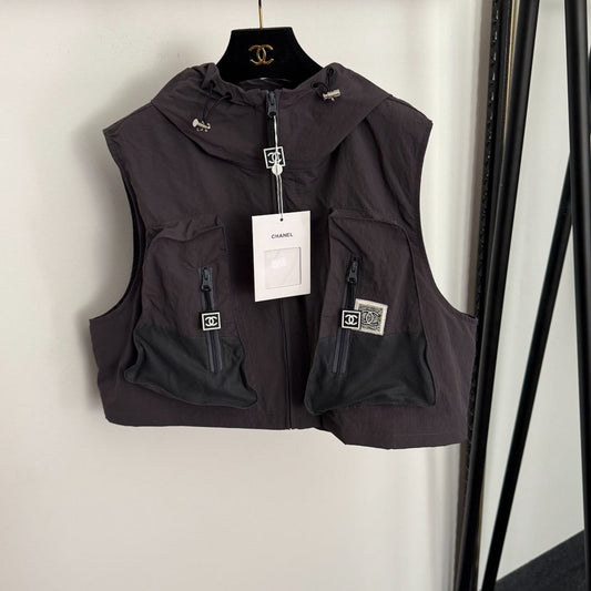 Chanel Sleeveless Hooded Workwear Vest