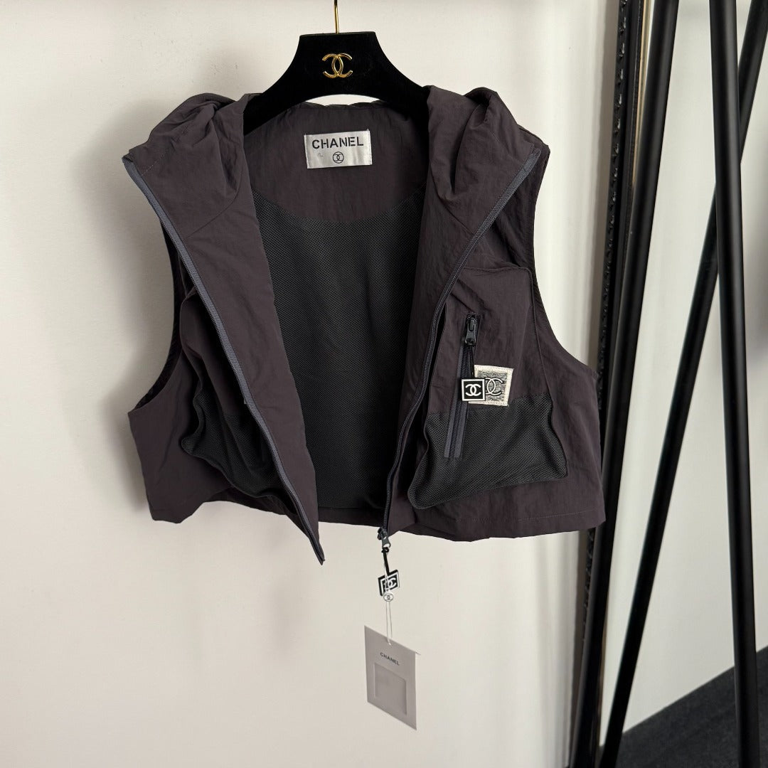 Chanel Sleeveless Hooded Workwear Vest