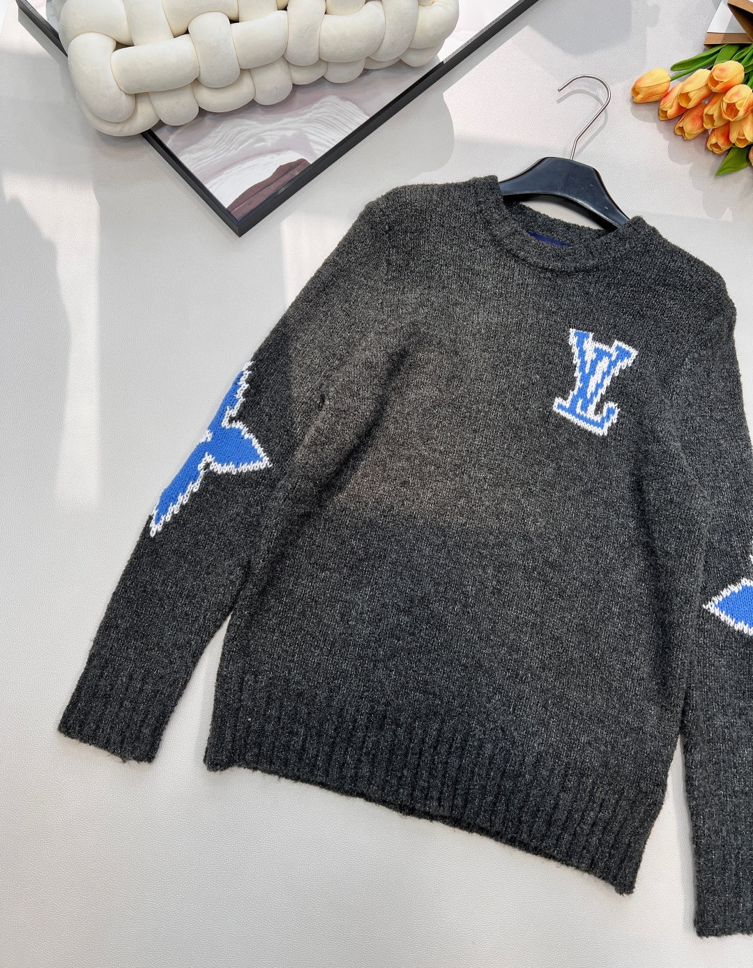 LV Jacquard Four-Leaf Clover Wool Knit Sweater 799502