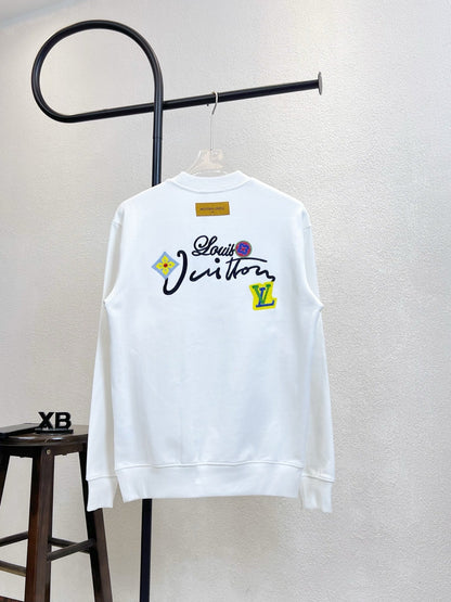 LV Crew Neck Sweatshirt with Signature Floral Embroidery 493381