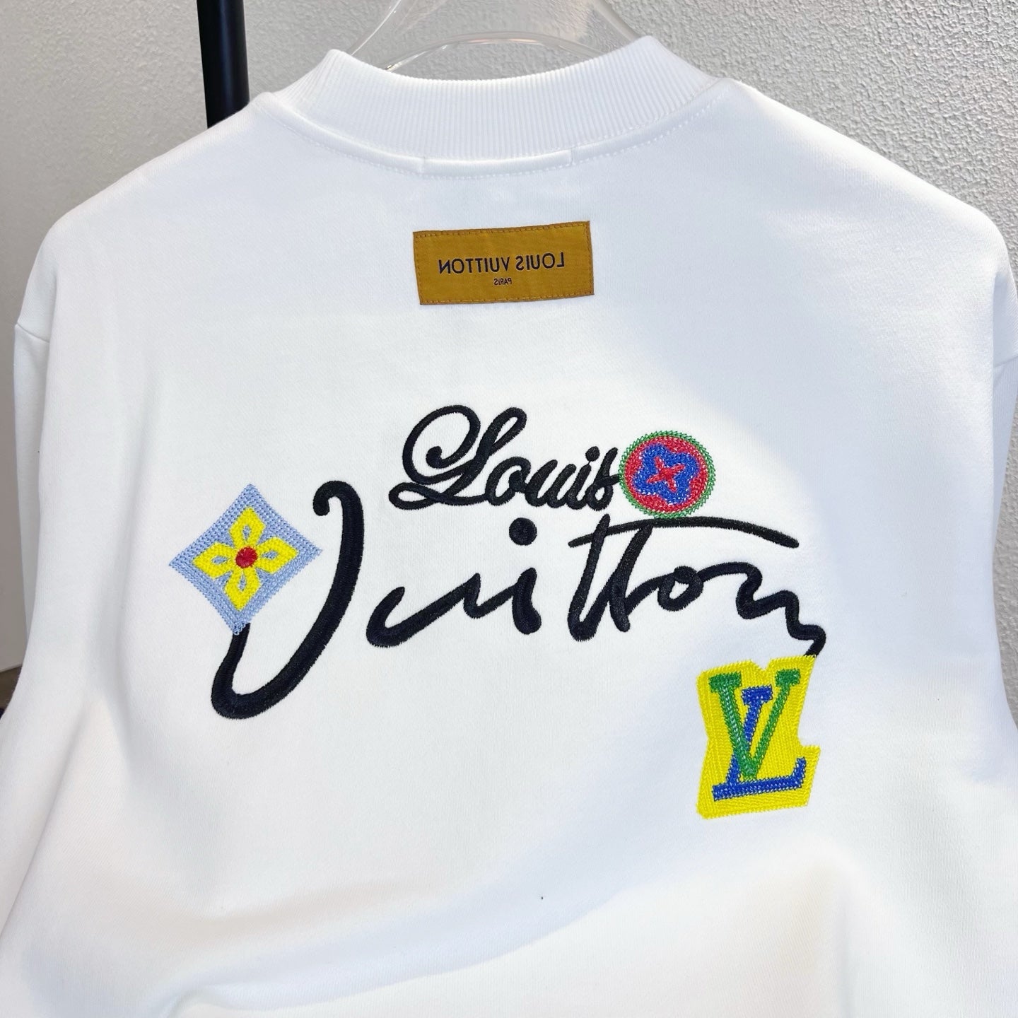 LV Crew Neck Sweatshirt with Signature Floral Embroidery 493381