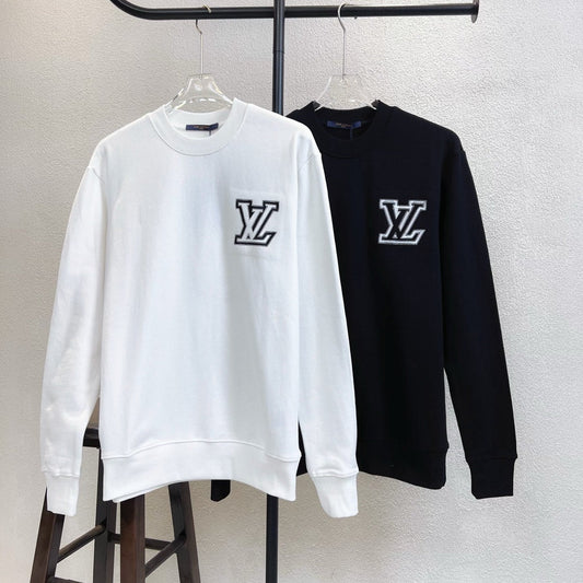 LV Crew Neck Sweatshirt with Embroidered Logo Lettering 493380