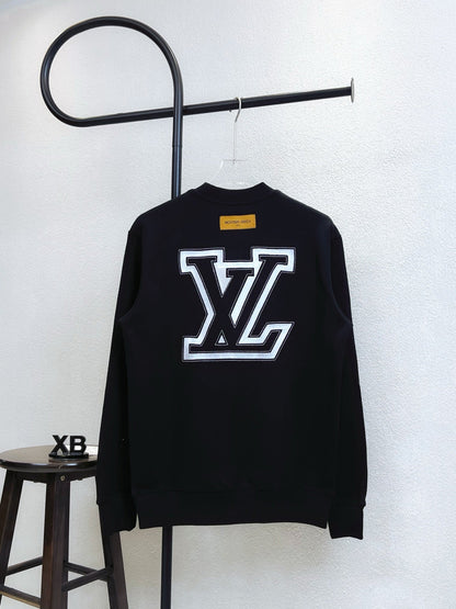 LV Crew Neck Sweatshirt with Embroidered Logo Lettering 493380