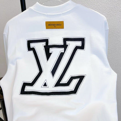 LV Crew Neck Sweatshirt with Embroidered Logo Lettering 493380