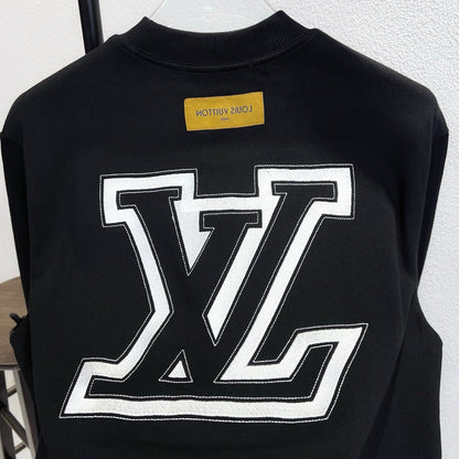 LV Crew Neck Sweatshirt with Embroidered Logo Lettering 493380