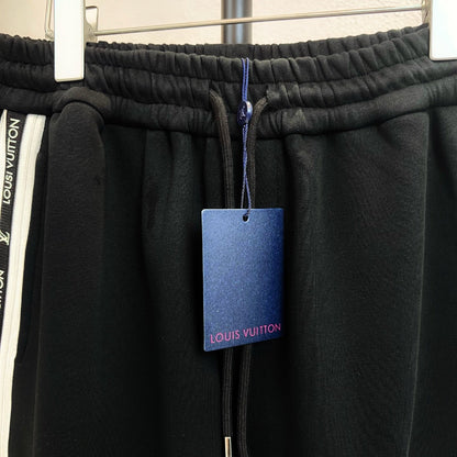 LV Straight Leg Pants with Small Logo Embroidery and Side Webbing 493365