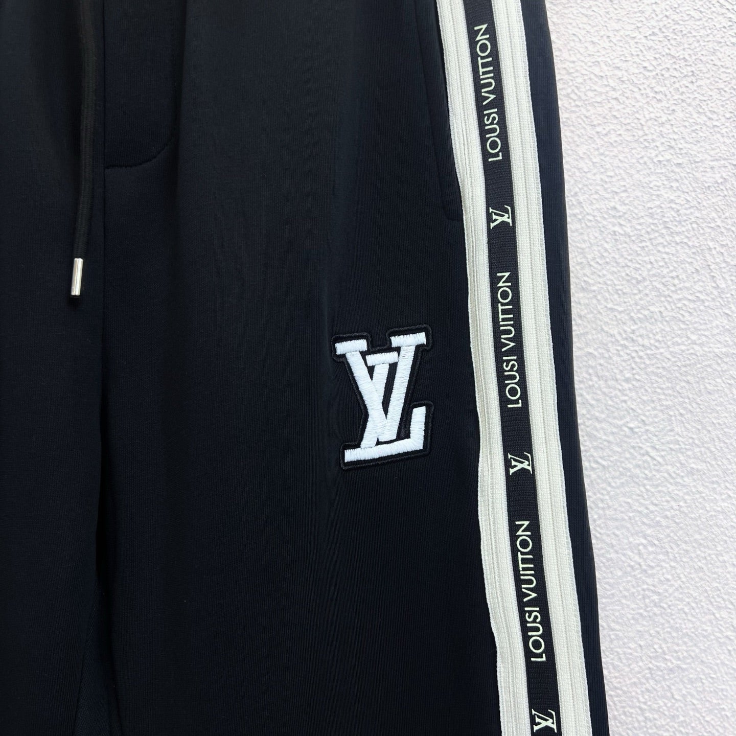 LV Straight Leg Pants with Small Logo Embroidery and Side Webbing 493365