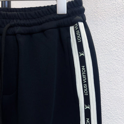 LV Straight Leg Pants with Small Logo Embroidery and Side Webbing 493365