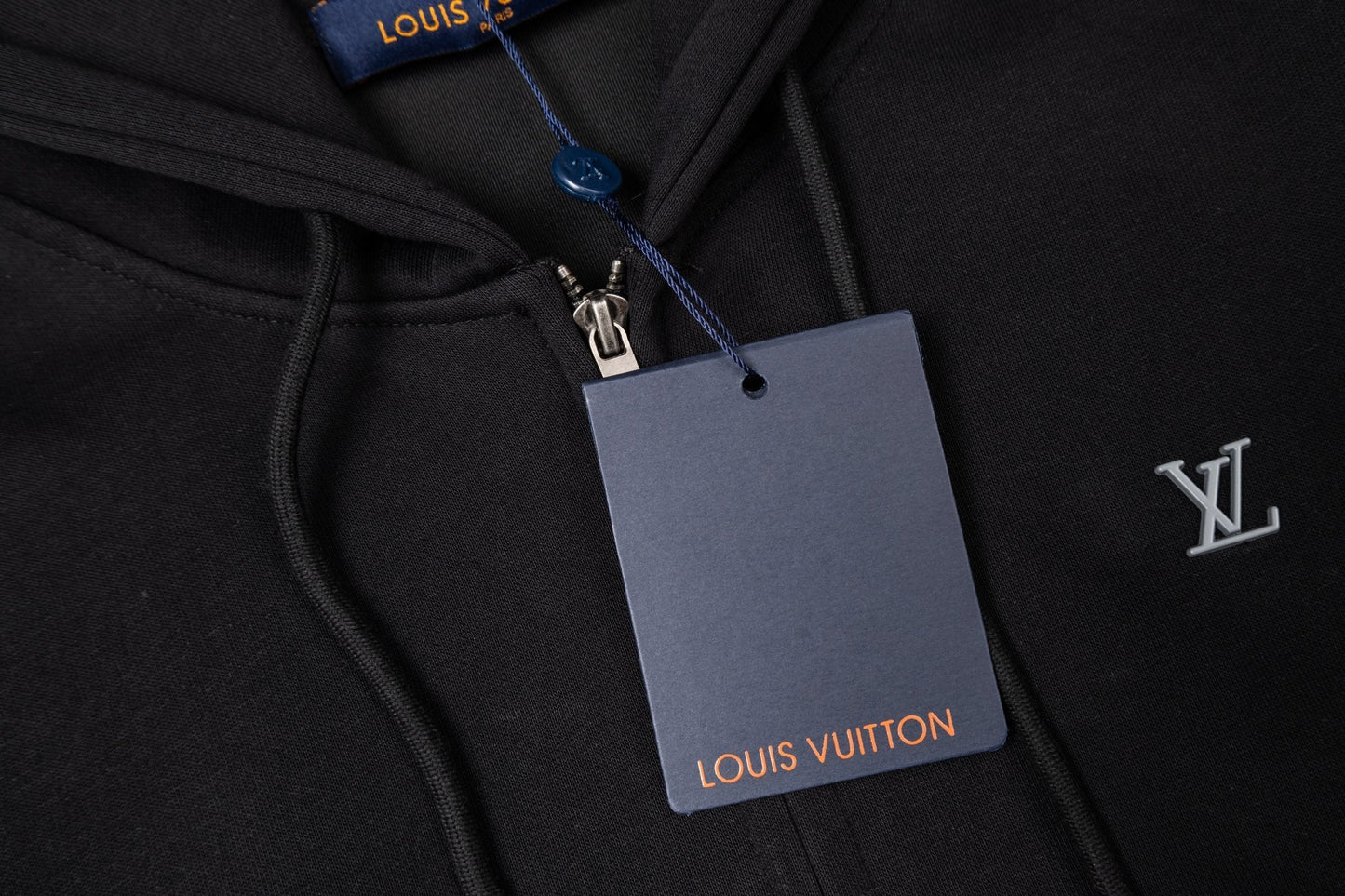 LV Alloy Logo Hooded Zip-Up Jacket 493326
