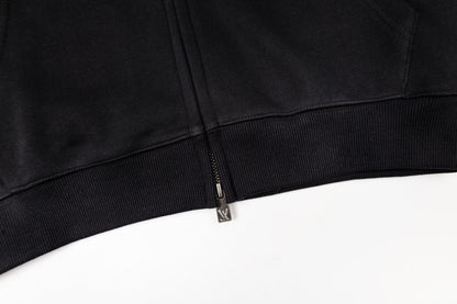 LV Alloy Logo Hooded Zip-Up Jacket 493326