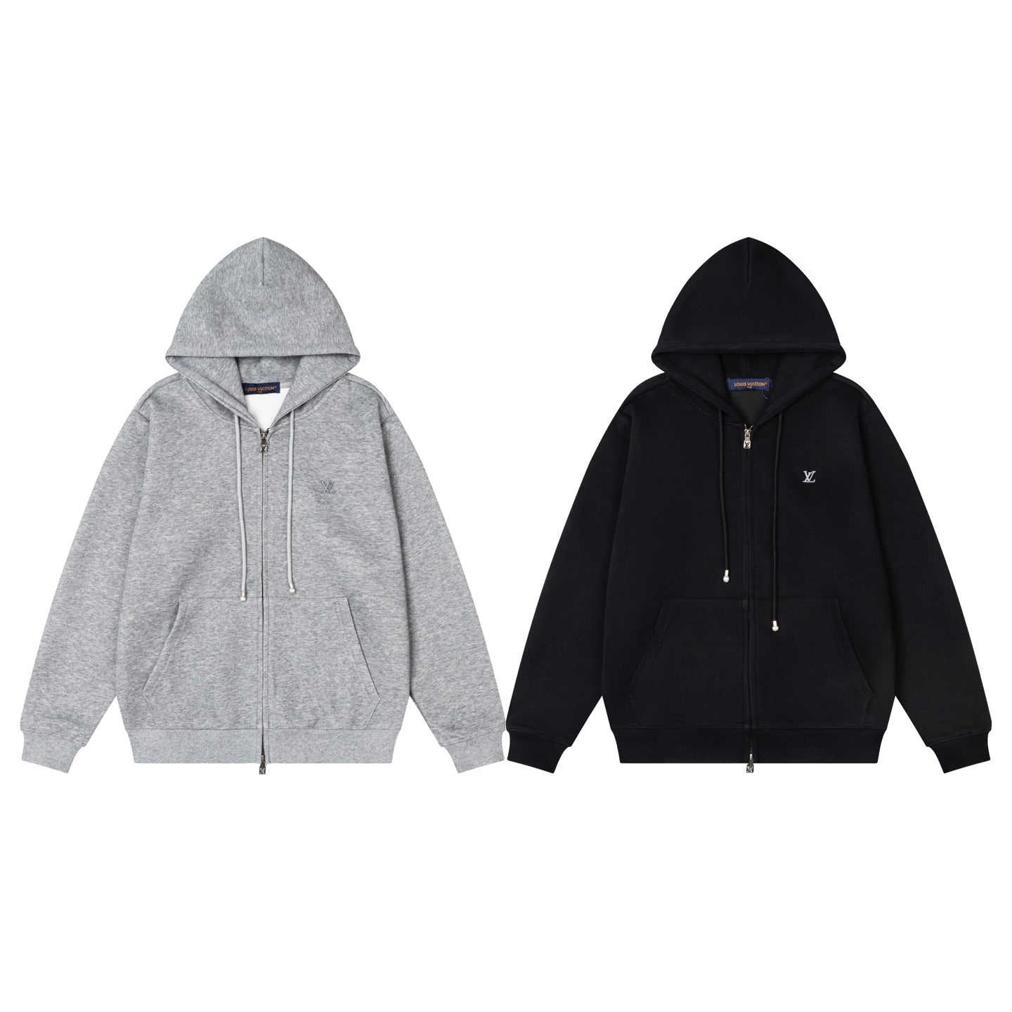 LV Alloy Logo Hooded Zip-Up Jacket 493325