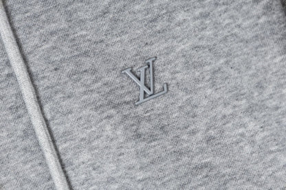 LV Alloy Logo Hooded Zip-Up Jacket 493325