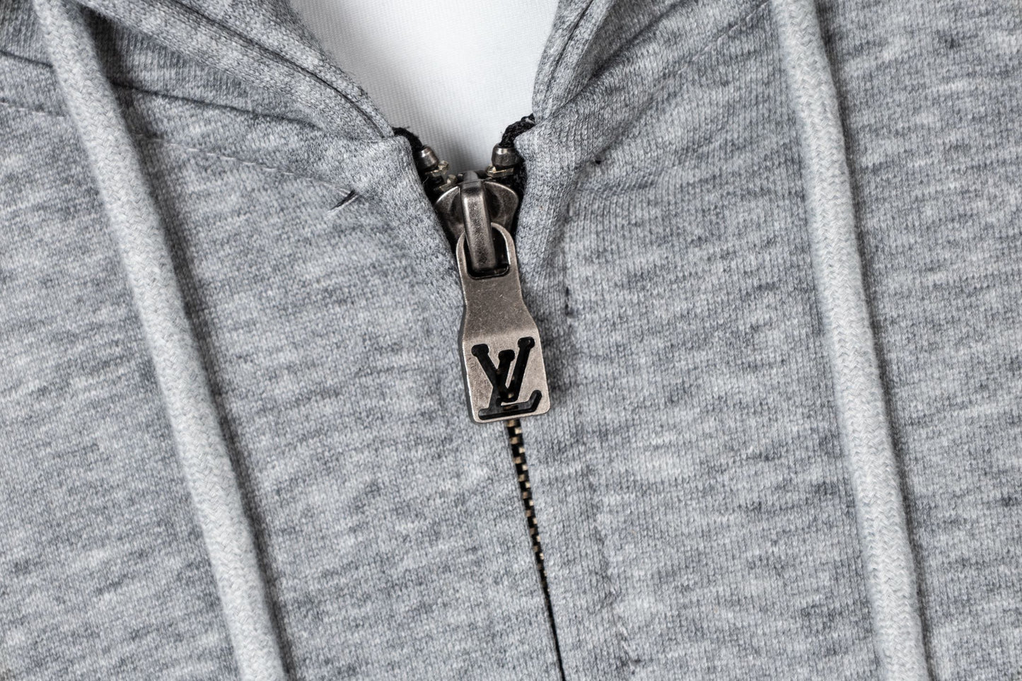 LV Alloy Logo Hooded Zip-Up Jacket 493325