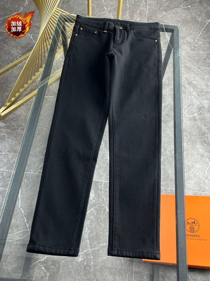 LV Fleece-lined and Thickened Jeans 492701