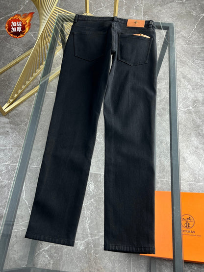 LV Fleece-lined and Thickened Jeans 492691