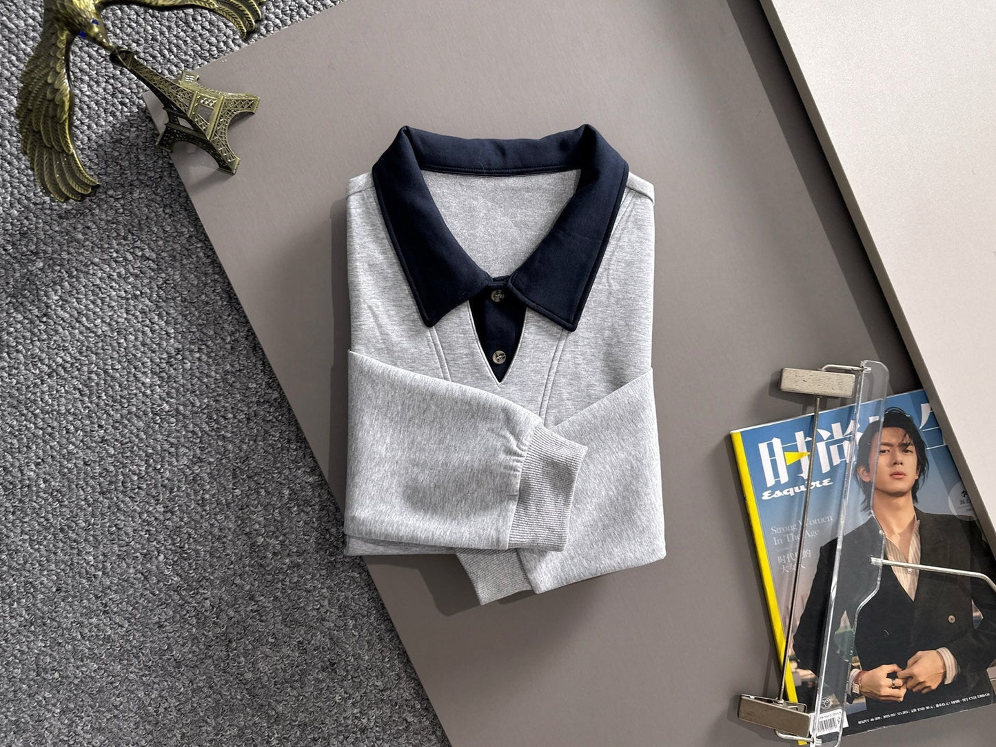 LV 25SS Lapel Sweatshirt Long Sleeve 494414