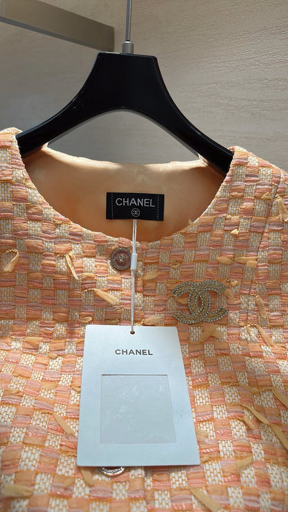 CHANEL SWEET GIRL VEST ORANGE TWEED