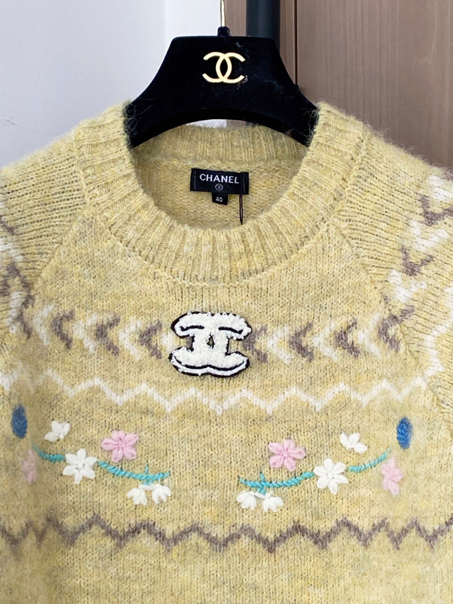 CHANEL LONG-SLEEVE SHIRT LIGHT YELLOW 88240