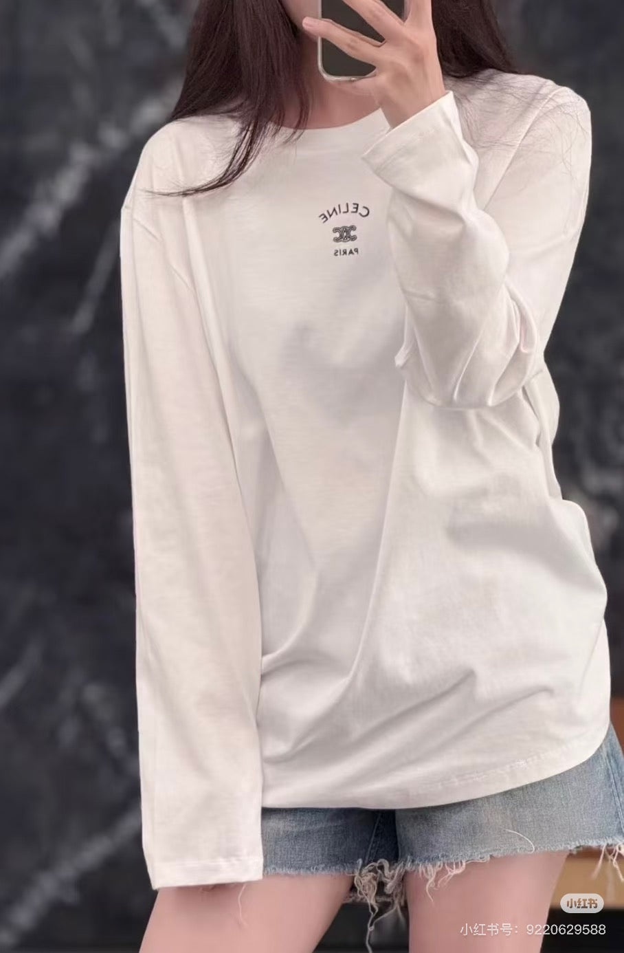 Celine 26ss  Long-Sleeve T-Shirt White in Cotton