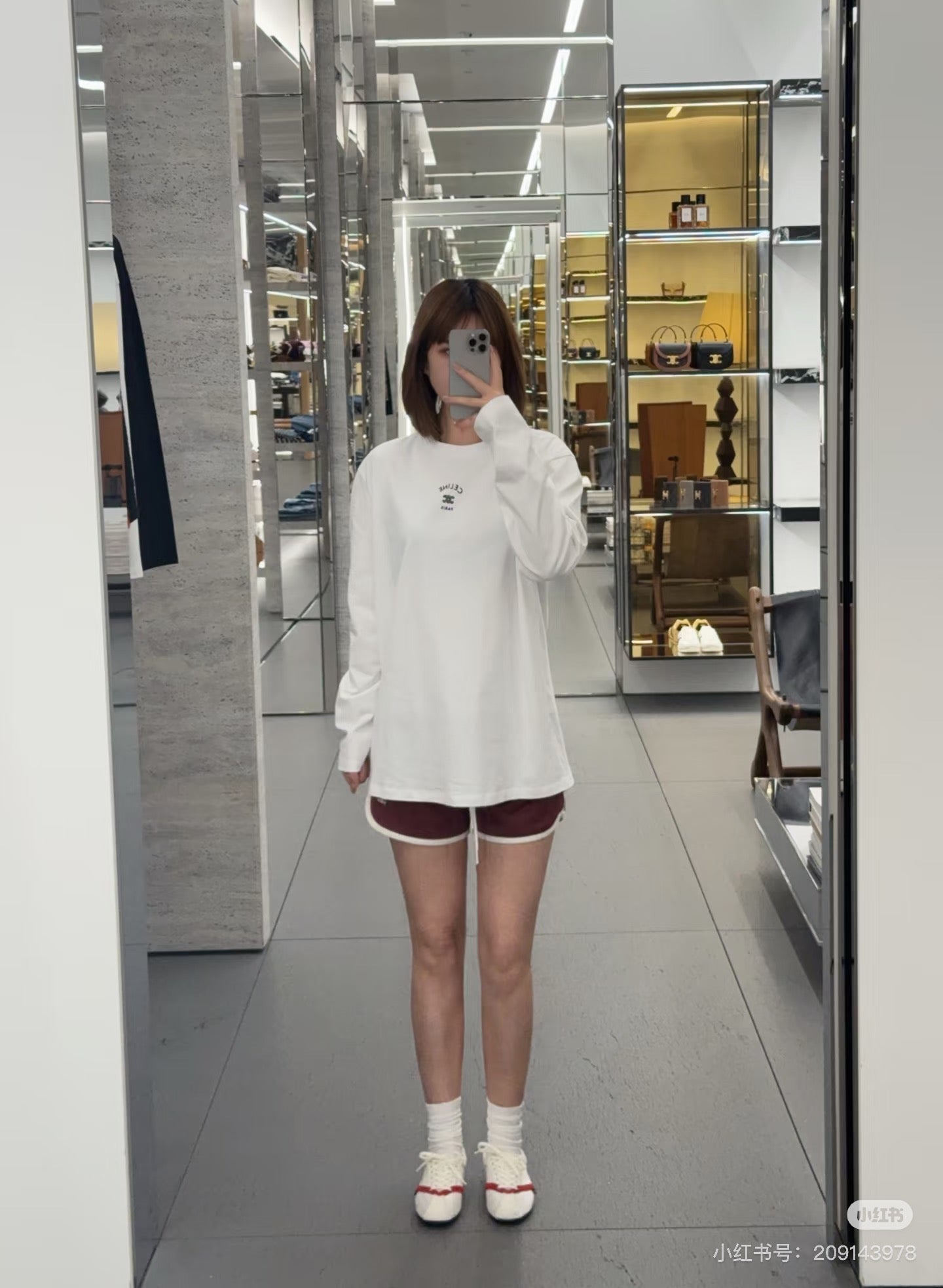 Celine 26ss  Long-Sleeve T-Shirt White in Cotton