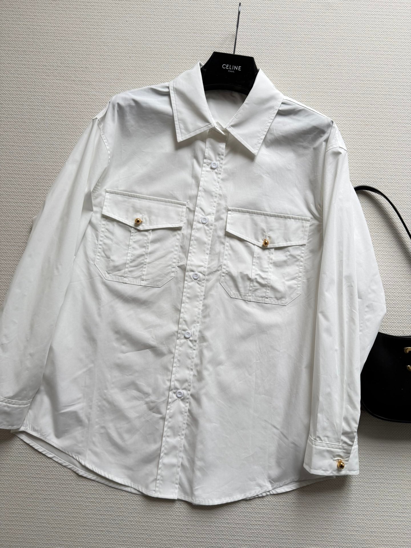 Celine 26SS White Double-pocket Shirt White in Cotton 943328