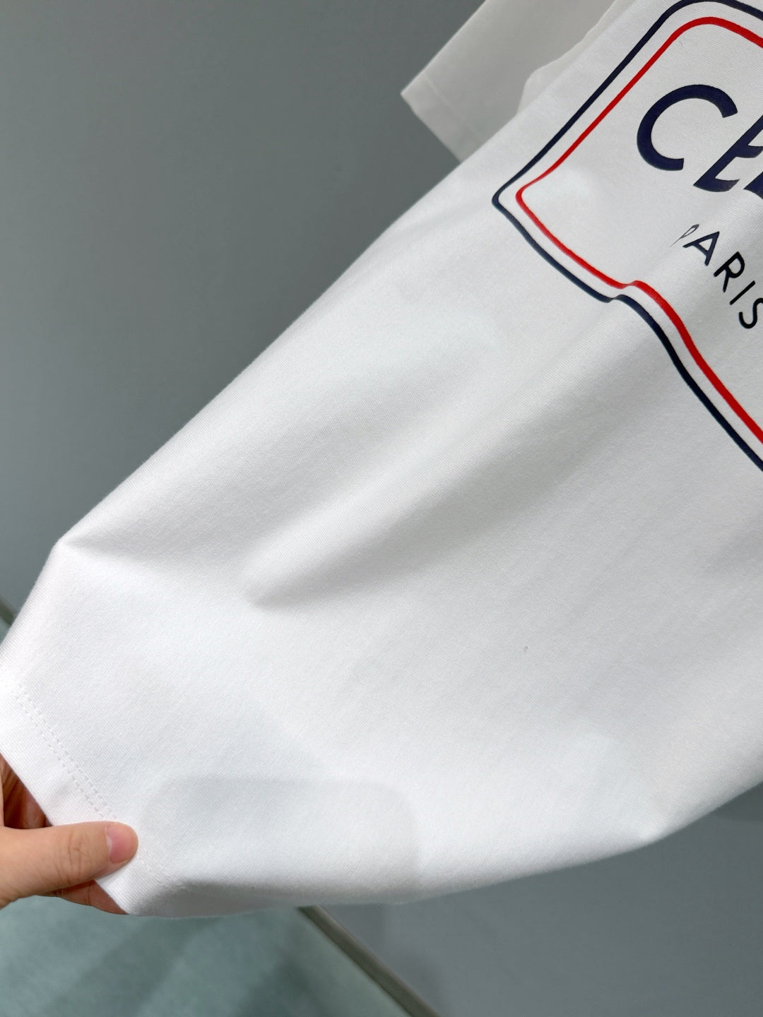 Celine 26SS Letter Print Short-Sleeve T-Shirt White in Cotton 940037